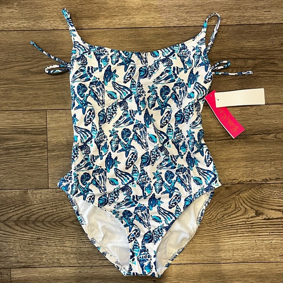 NWT Lilly Pulitzer Lima One-Piece Swimsuit - Resort White Shell Collector - Picture 7 of 10